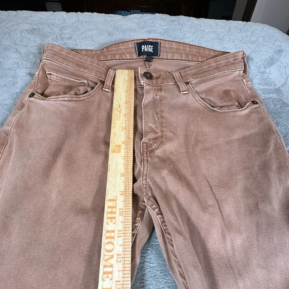 PAIGE FEDERAL Mens 31x32 Rust Brown Wash Jeans Pants Stretch Soft Slim Straight